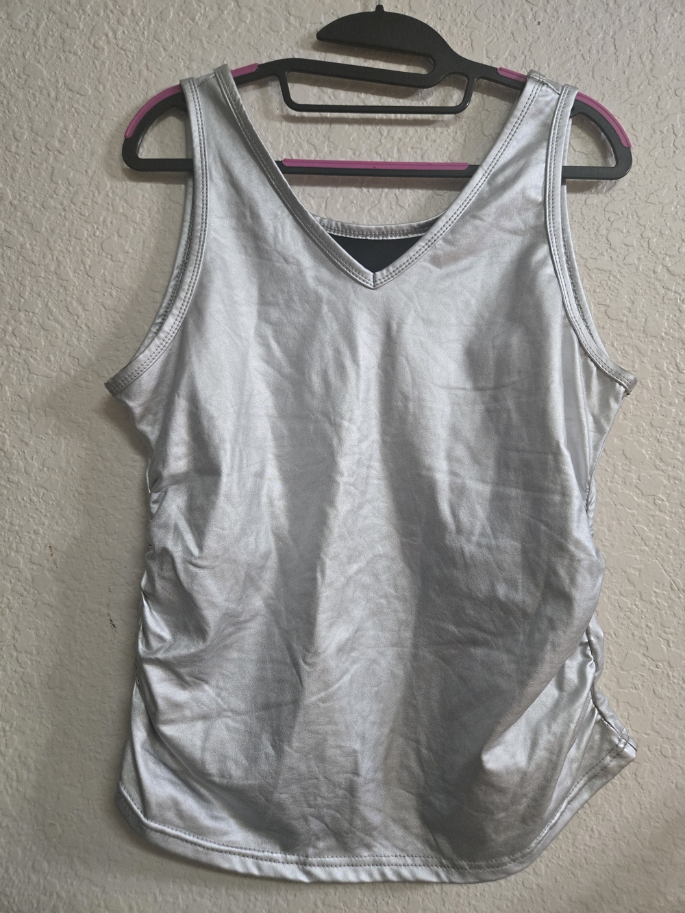 Women's Silver V-Neck Tank Top